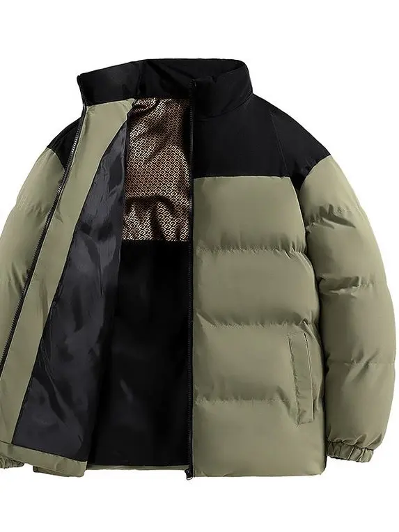 

Утепленная хлопковая куртка с воротником-стойкой, ветрозащитная, теплая, с длинными рукавами, на молнии, повседневная верхняя одежда.