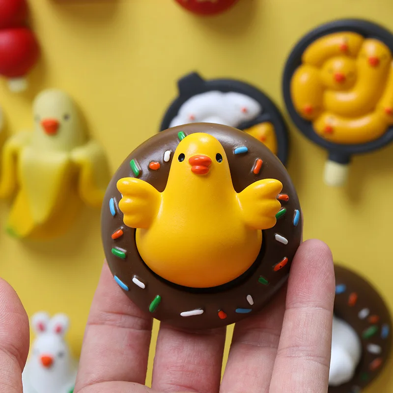 Yellow Duck Refrigerator Sticker Cartoon Cute Refrigerator Decoration Magnet Photo Wall Toy Gift Cultural and Creative Products