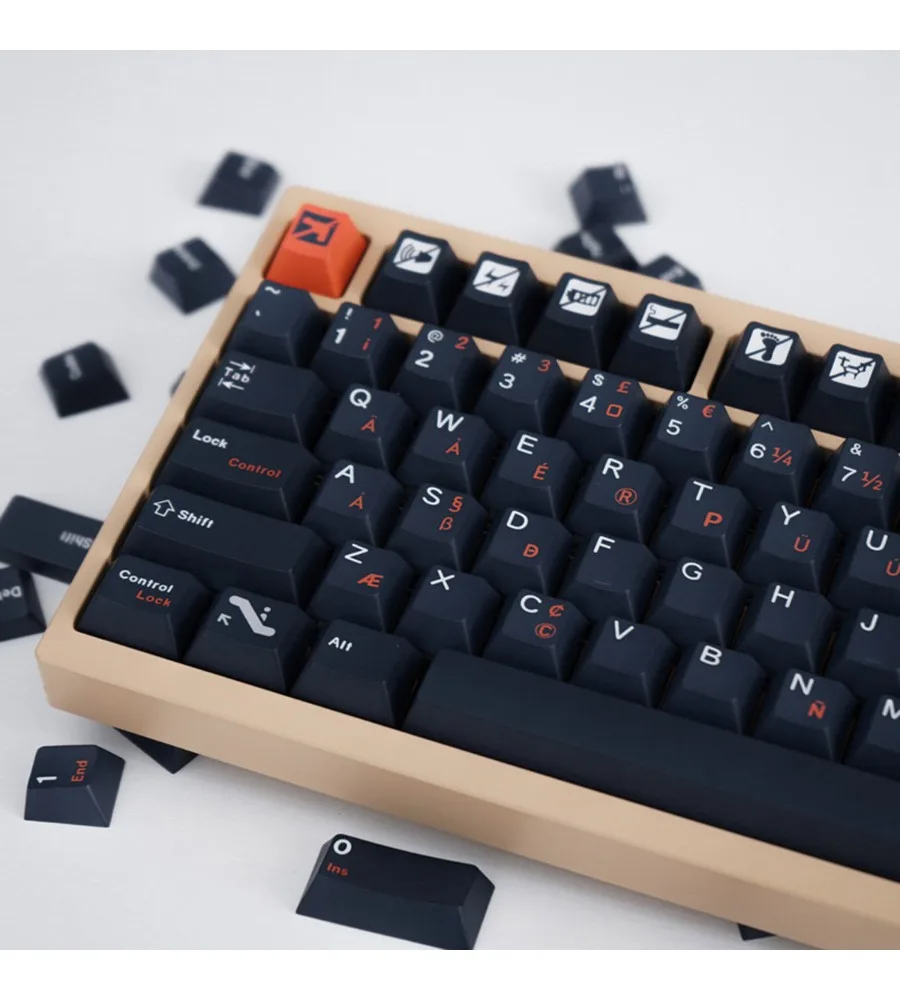 Full set of PBT sublimation custom cherry original high mint flight mechanical keyboard keycap 152 keys