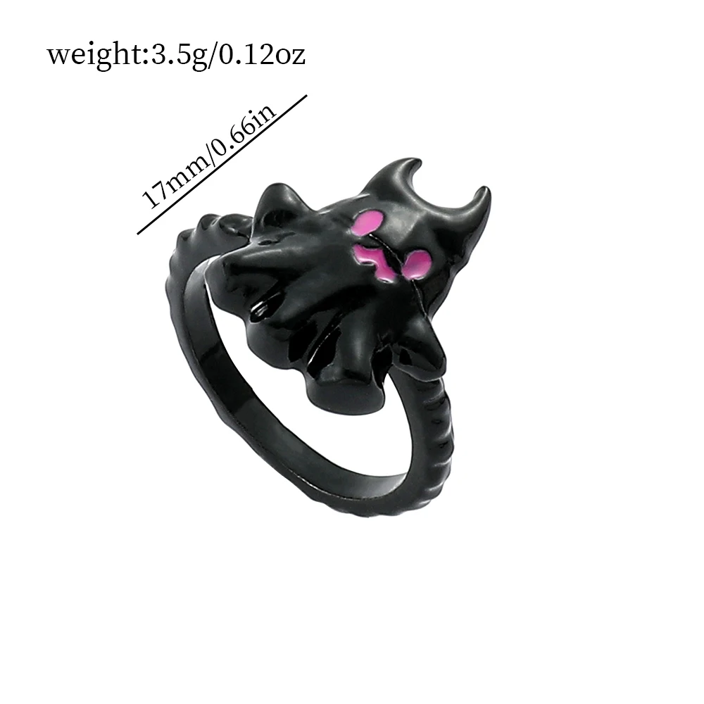 Ghost Style Rings for Women Black Gothic Sweet Punk Jewelry Y2k Accessories Gifts