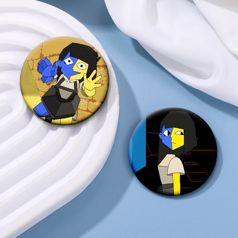 32/58 مللي متر Ena الجرافيك الجمالية المطر روك لينة زر دبوس الكرتون بروش صفيح شارة ل قبعة حقيبة الملابس الديكور هدايا الموضة