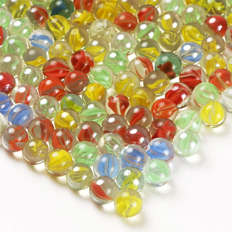 10/20pcs 25MM Petalo di Vetro Biglie Catapulta Biglie Modello Colorato Perline di Vetro Palline di Marmo Trasparenti Giocattoli Per Bambini