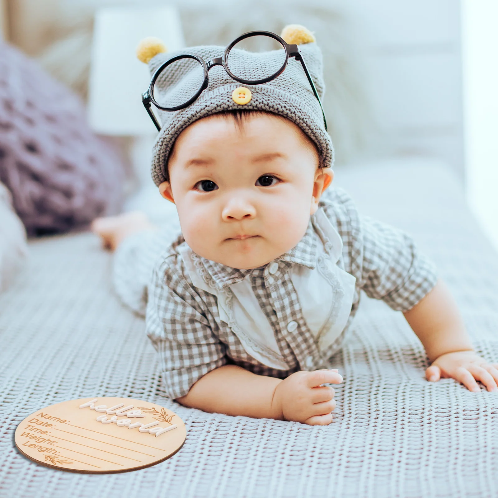 2-teiliges Gedenktafel für Neugeborene, Pinnwände, Kindergarten, Geburtsankündigungsschild, Holz, Babyname für Krankenhäuser