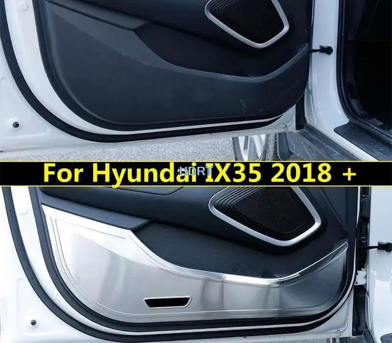 

Car Styling Inner Door Anti-kick Panel Cover Kickplate Kick Pad For Hyundai IX35 (Tucson IX) 2018 + Accessories Auto Protector