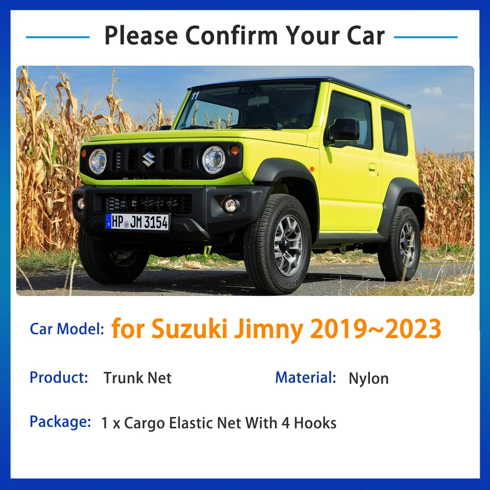 for Suzuki Jimny Sierra 2023 2022 2021 2020 2019 Jb74 JB64W Accessories Car Boot Trunk Cargo Net Nylon Elastic Storage Organizer