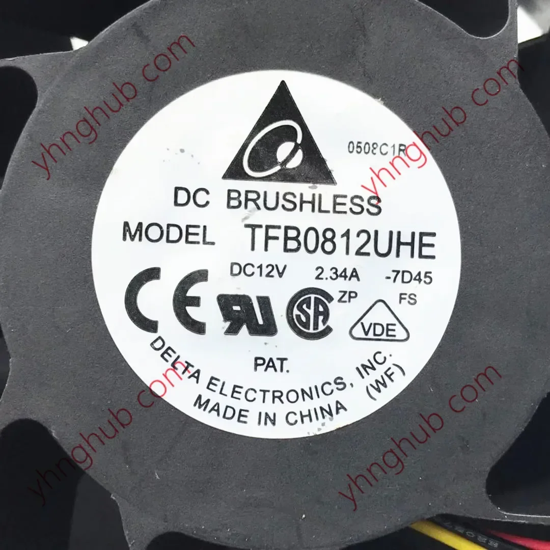 

Delta Electronics TFB0812UHE 7D45 DC 12 В 2,34 А 80X80X38 мм 4-проводной охлаждающий вентилятор для сервера
