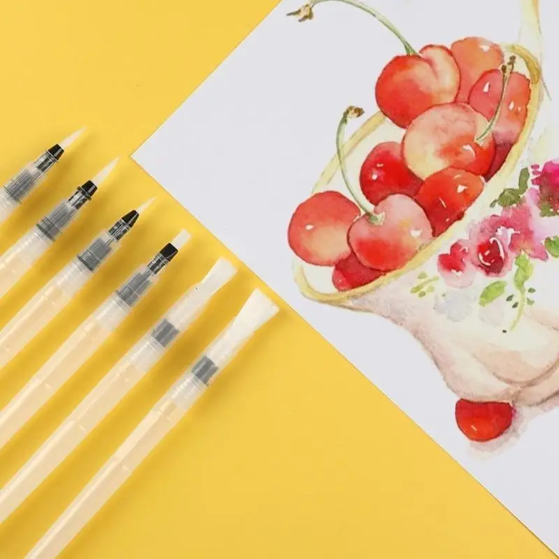 9/12Pcs Painting Water Brush Refillable Leakproof Watercolor Brush Pen for Watercolor Gouache Painting