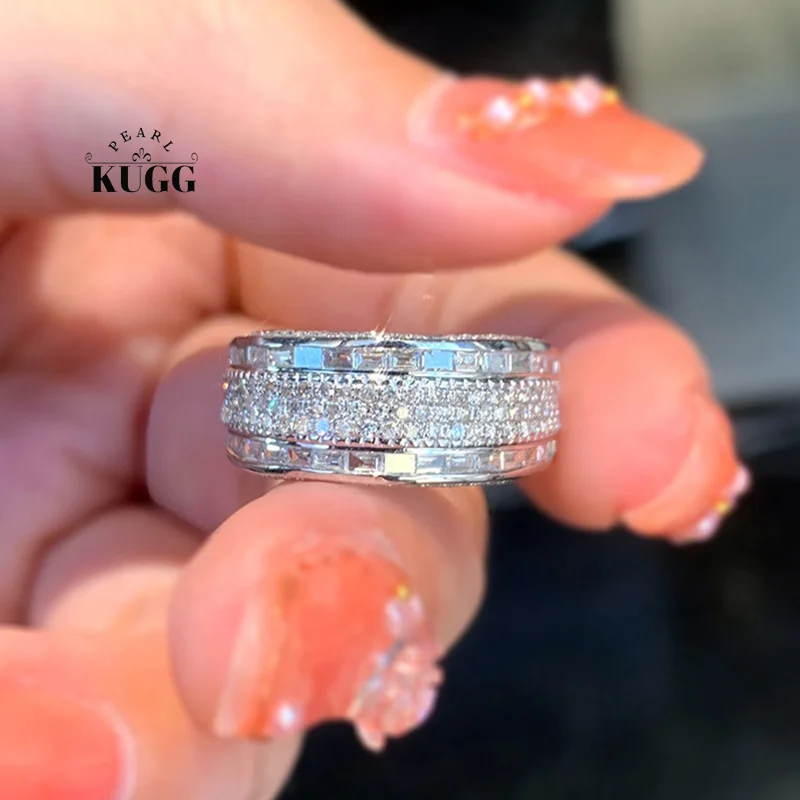 

Кольцо KUGG из 100% белого золота 18 карат, роскошный модный дизайн, 0,95 карата, обручальное кольцо с натуральным бриллиантом, женское ювелирное украшение для вечеринок