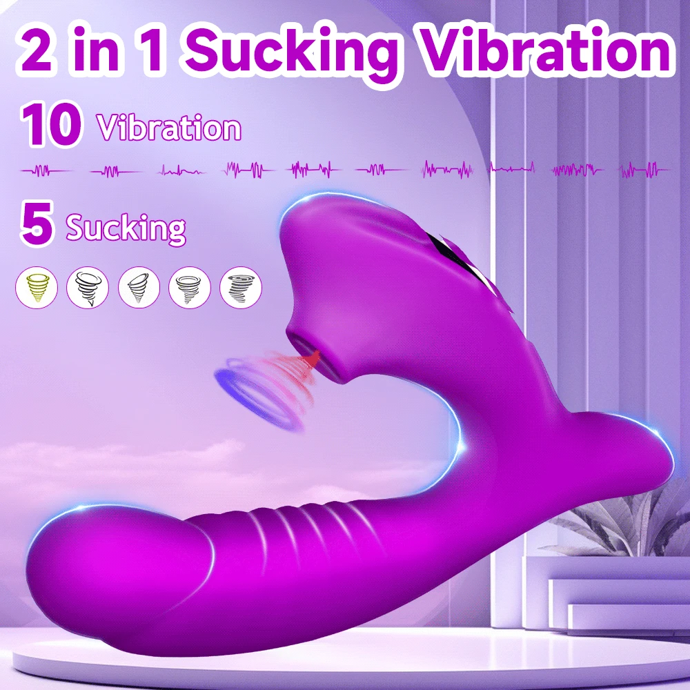 G Spot Dildo Vibrator Sucker with Powerfu 10 Modes Oral Sucking Adult Sex Toys for Women Clitoris Stimulator Couples Fun Lesbian