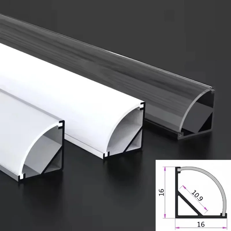 1616 Triangle Led Aluminum Profile Channel with PC Cover Corner kitchen Cabinet Closet Linear Strip Lights Diy Bar Decor Lamp