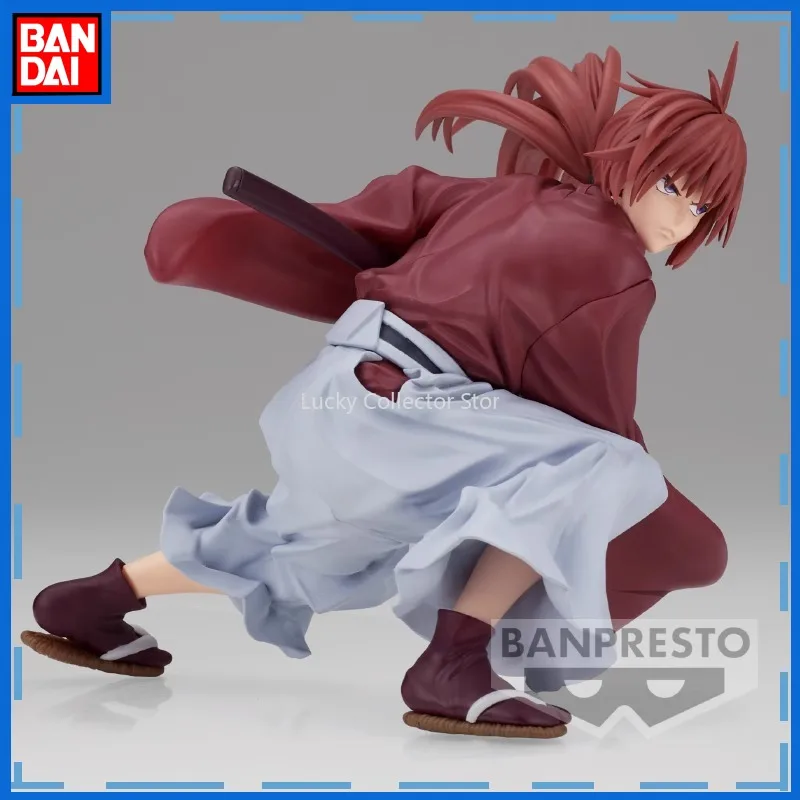 Bandai Rurouni Kenshin VS Himura Kenshin Drawn Sword Hand-made Anime Doll Model Desktop Ornament Decoration Scenic Spot Gift