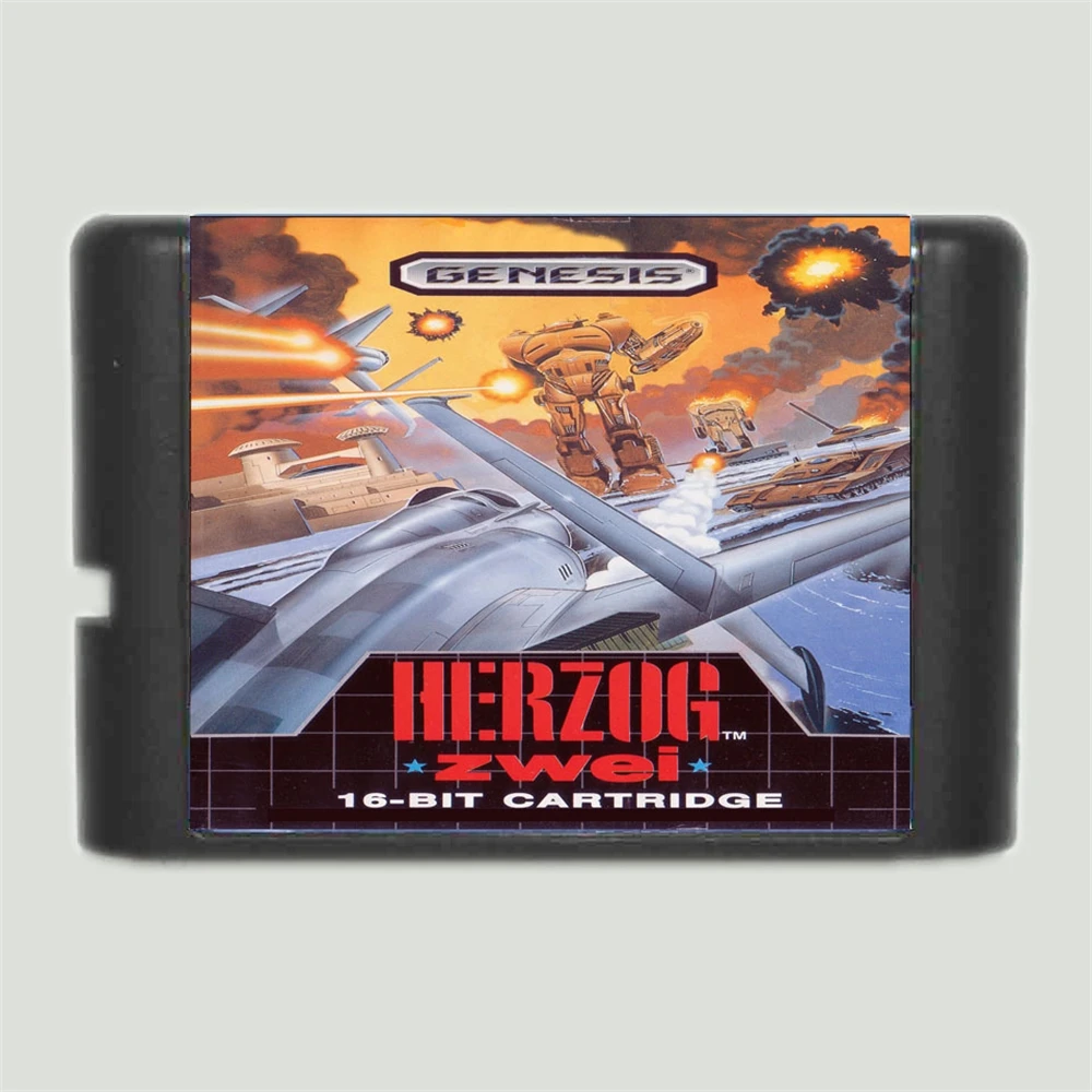 Herzog zwei-game card, 16bit, md, para sega mega drive, sistema genesis
