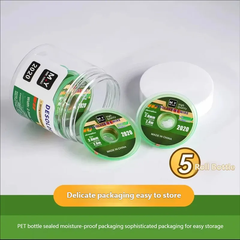 

M.Y 2015/2020 Original Desoldering Braid for Mobile Phone Maintenance 2.0mm Easy to Absorb Low Residue Soldering Removal Tape