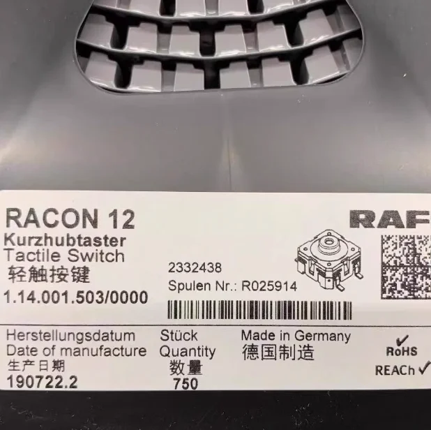 (5 قطعة) الأصلي ألمانيا رافي 12x12x5 الضغط على زر التبديل 1.14.012.503/0000 1.14.012.501/0000