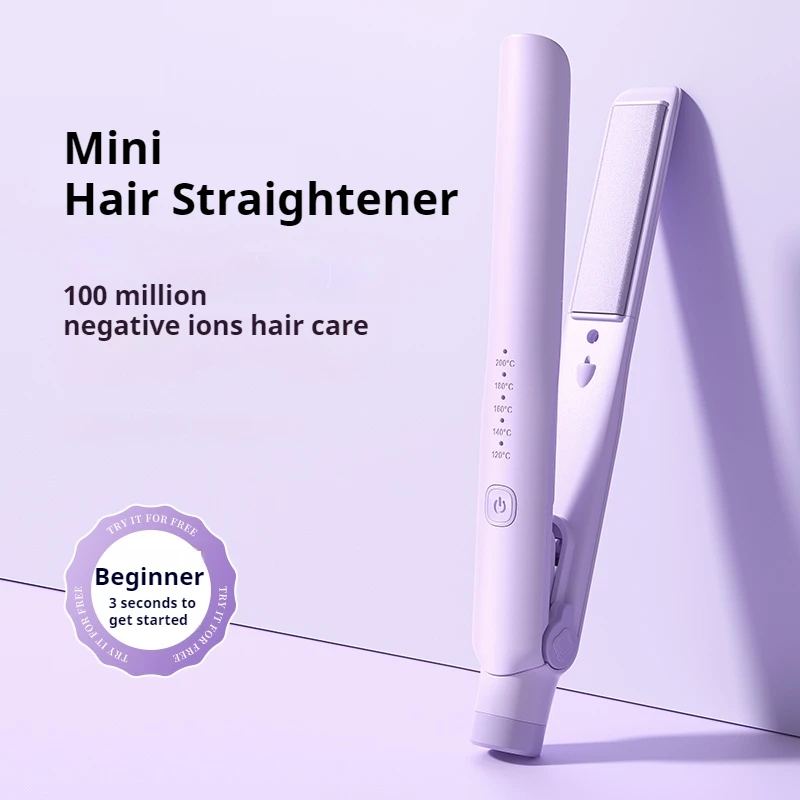

Mini Hair Straightener Curling Iron Professional Ceramic Short Flat Iron for Women Styling Iron for Long Hair Salon Negative Ion