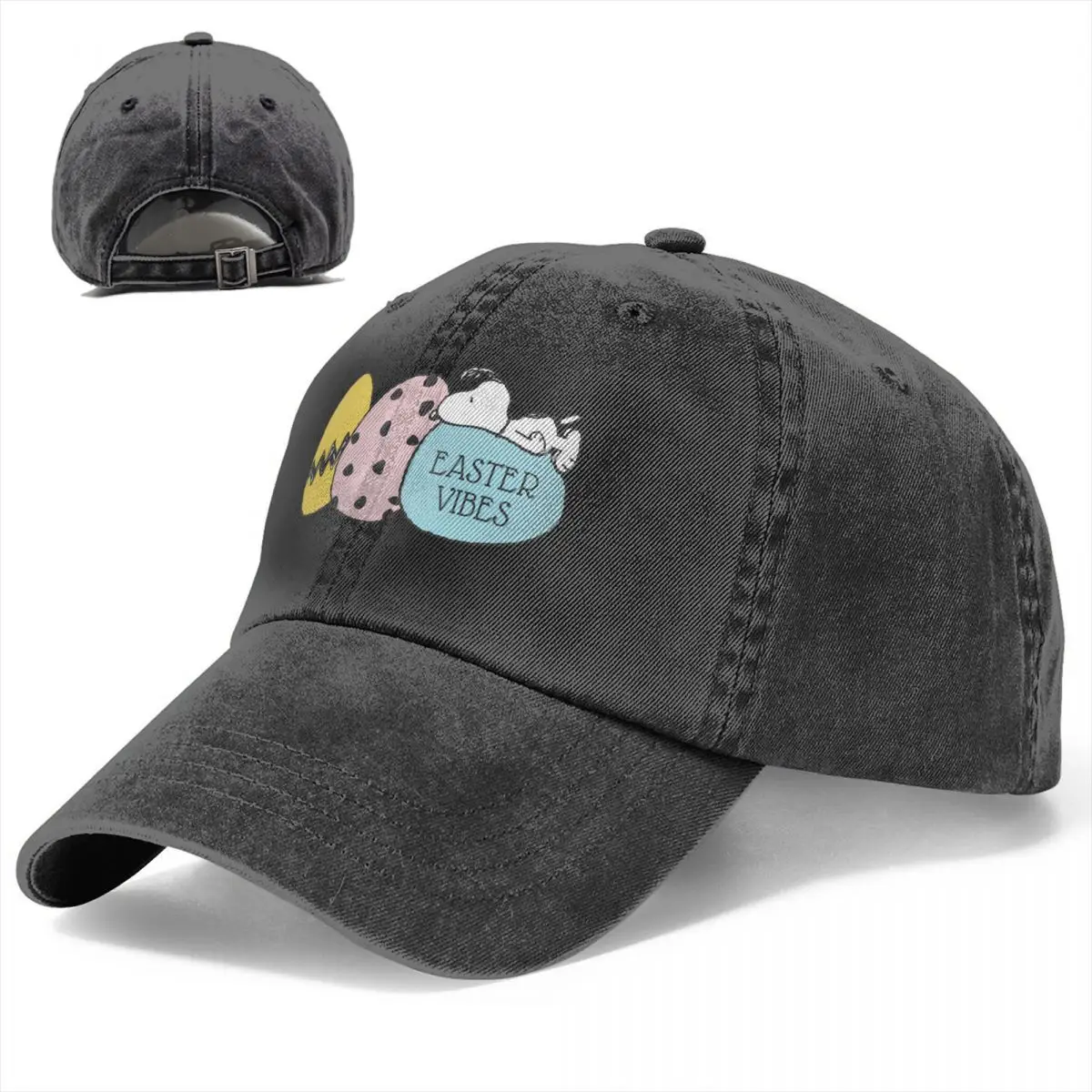 Peanuts Snoopy Happy Easter Men Women Baseball Cap Distressed Denim Hats Cap Classic Outdoor Workouts Headwear