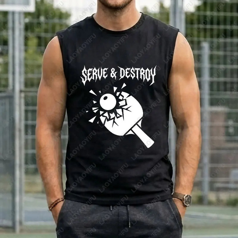 Funny Ping Pong Table Tennis Graphic Tank Top with 