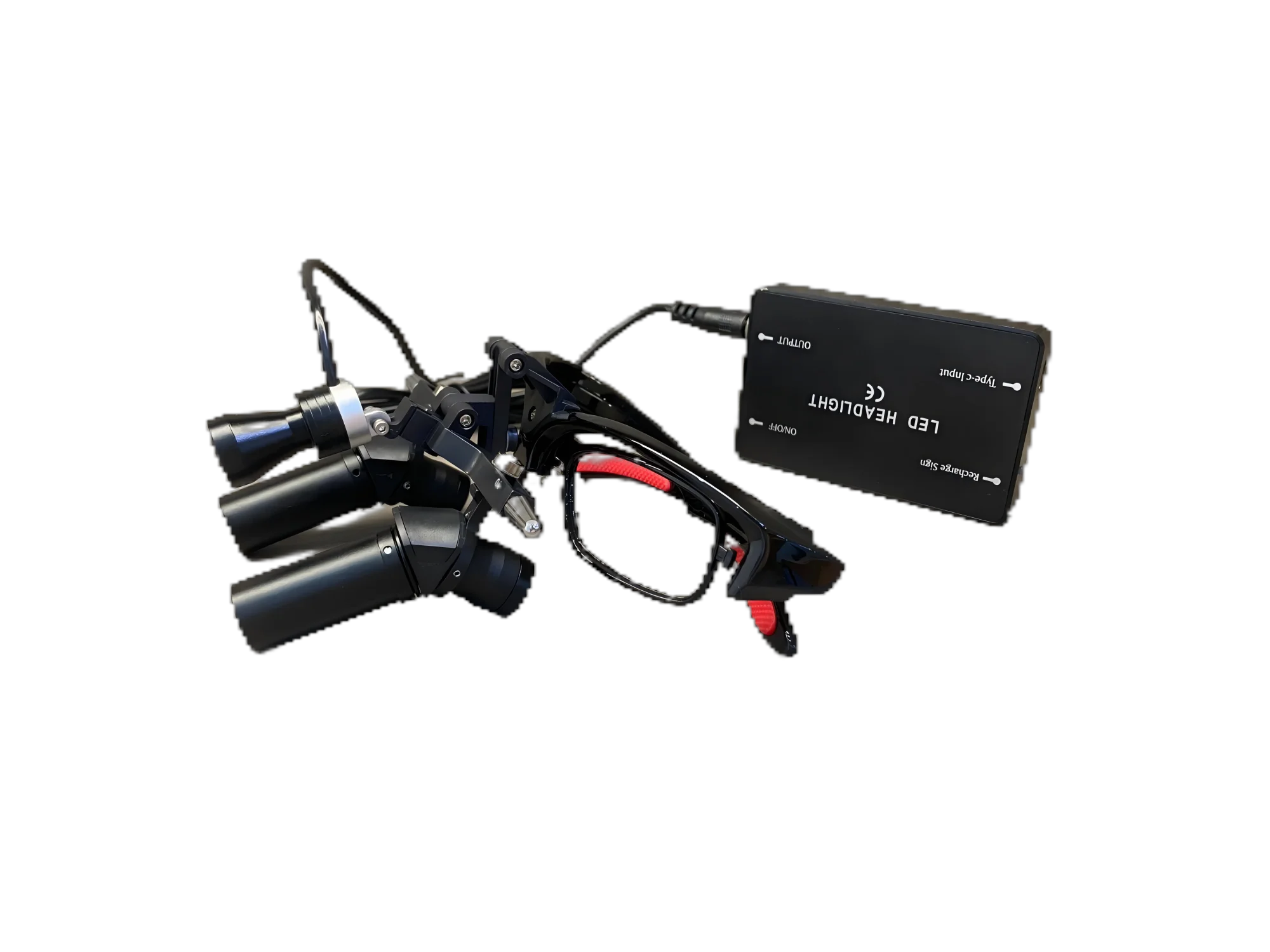 6X High Magnification Binocular Loupes with Electric 5W Headlights and Protective Glasses