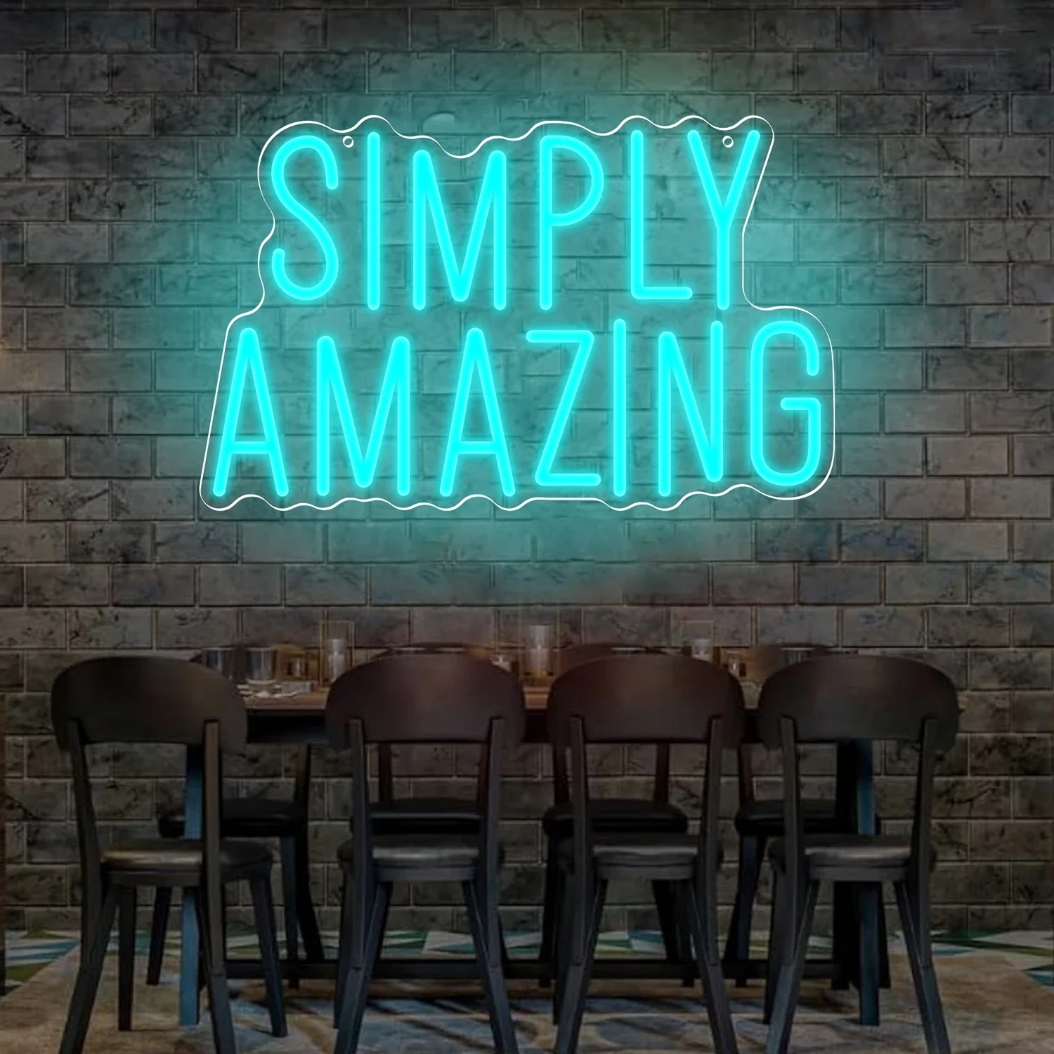 Simply Amazing Neon Sign Motivational Quote LED Wall Art USB Powered  Blue Cloud Decor Home Gym Office Party Aesthetic Light