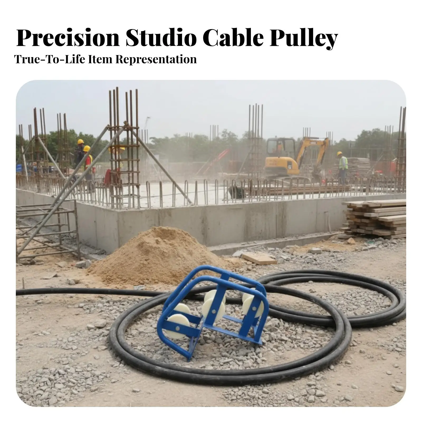 Heavy Duty Cable Pulley Block with Nylon Wheel for Wire Rope Lifting Steel Plate Frame Construction Pulley System Tool