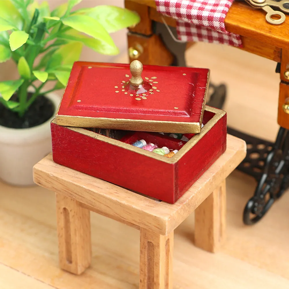 

Miniature Sewing Box for Mini House Compact Realistic Decoration Micro Landscape Scene Accessories Mini House Supplies