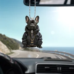 Cool French Bulldog Acrylic Pendant Versatile Charm Cute Puppy Keychain For Car Mirror,Backpacks,Home,Festive Party,Gift & Decor