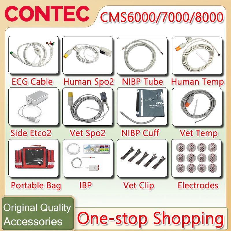 オリジナル-contec-アクセサリー-spo2-プローブ-nibp-チューブ-カフ-ecg-ケーブル-温度プローブ-etco2-cms6000-8000-用ポータブルバッグ
