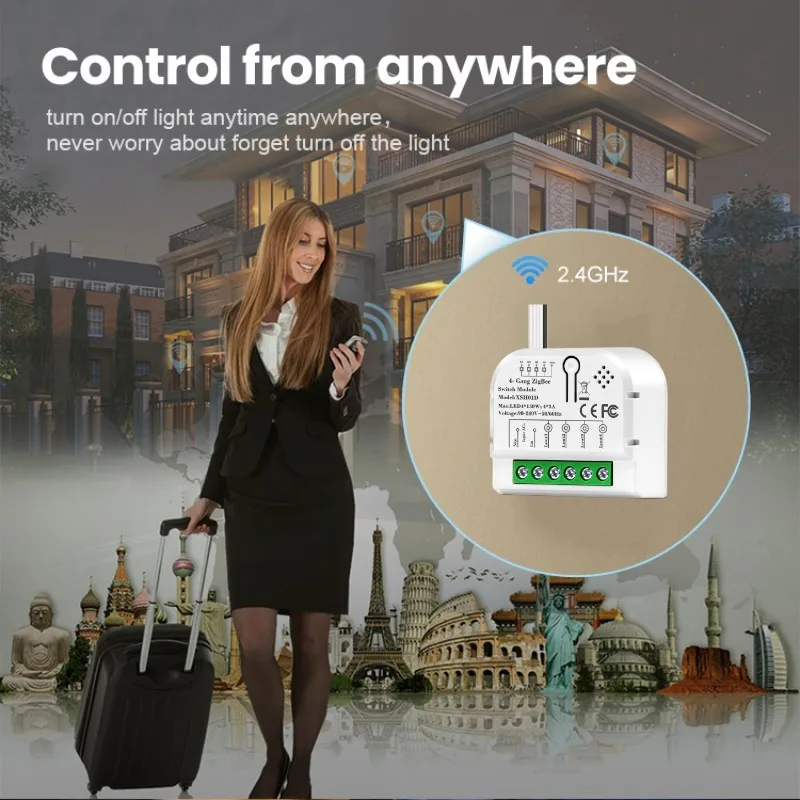 Tuya Smart Zigbee 1/2/3/4 Gang Mini Modulo Interruttore Relè Domestico Intelligente Il Controller Remoto Funziona Con Alexa Google 10A