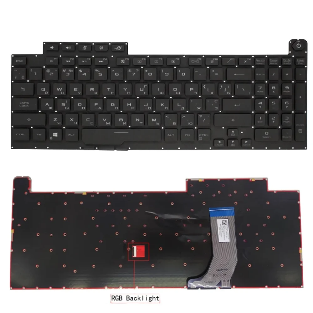 XIN-Russian-US-LA RGB Backlit Laptop Keyboard For ASUS ROG Strix G731 G731GU G732 G732G G732GU G731GT G731GV G732L G712 G712L