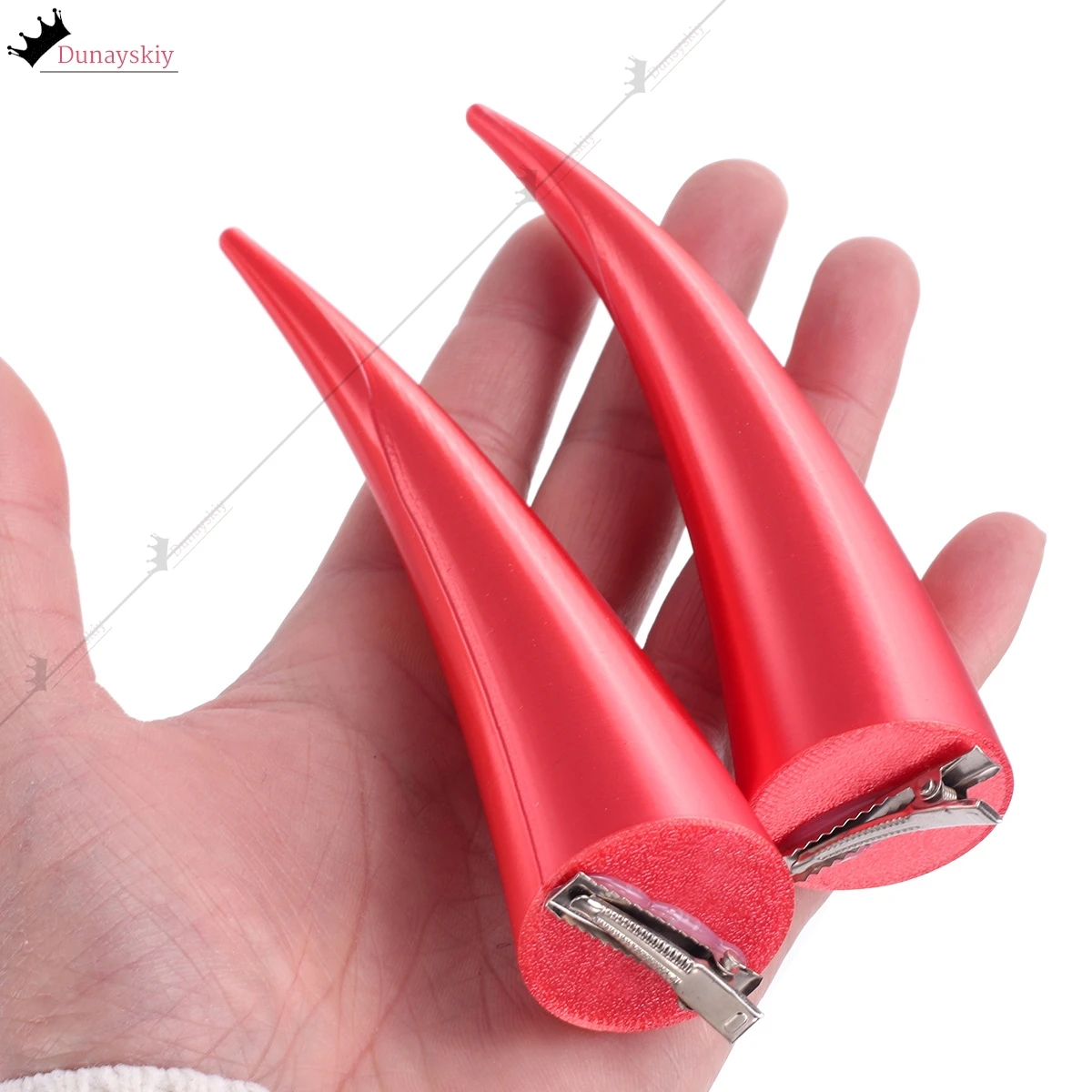ハロウィンテロコスプレ衣装悪魔ホーンヘアアクセサリー 2PC 15*3.5 センチメートルゴシック悪魔ホーンゴーストヘアピンロールプレイ小道具スーツ