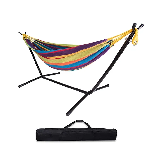 

Cotton Portable Outdoor Hammock Swing Double Indoor Patio Hamaca Camping Beach Garden Folding Hamacas Hammocks With Stand