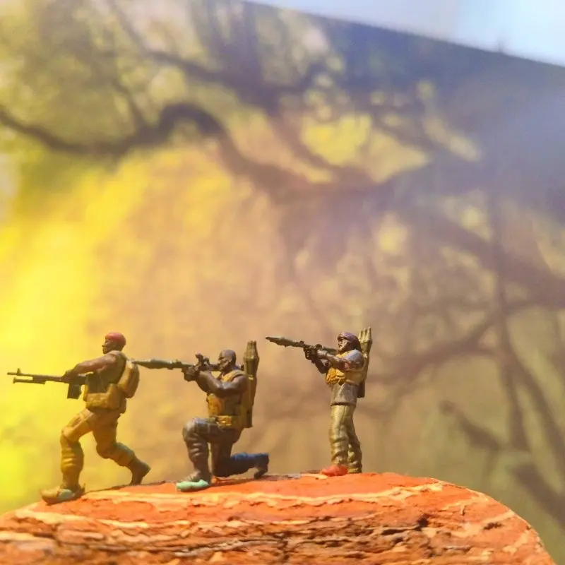 1/64 scale miniature model figurine of a mercenary soldier, small-scale special forces tabletop model toy