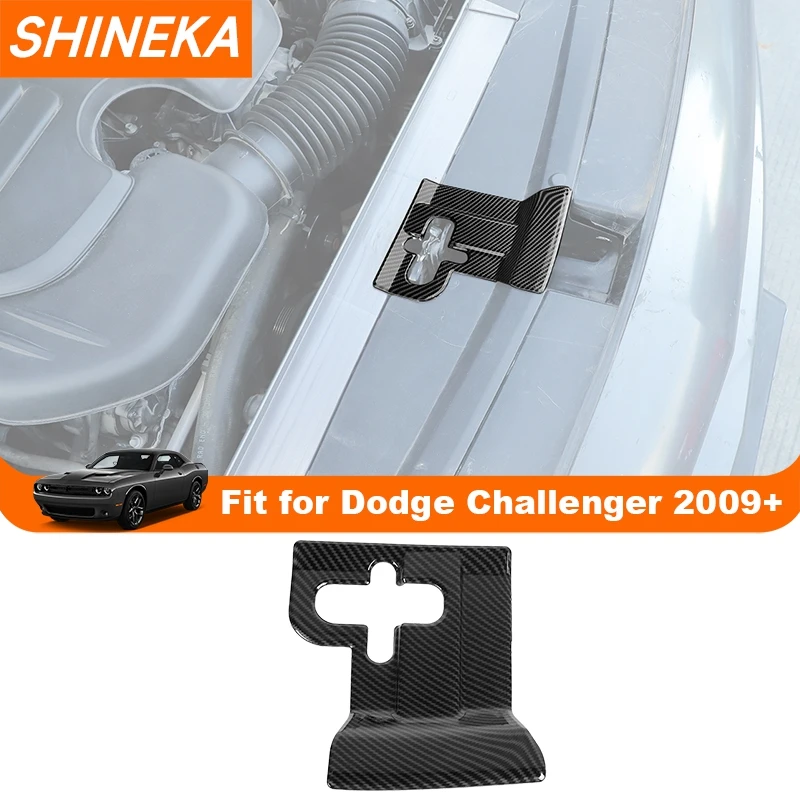 SHINEKA Front Engine Hood Lock Protection Decoration Cover Trim Stickers for Dodge Challenger 2009 Up Car Interior Accessories