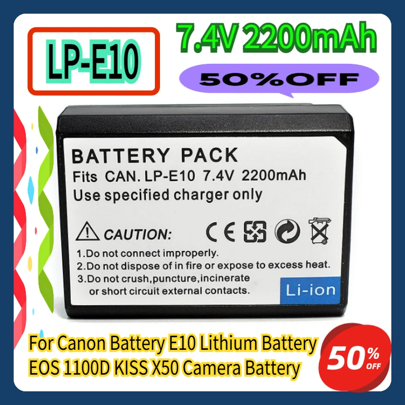 

For Canon LP-E10 Battery E10 Lithium Battery EOS 1100D KISS X50 Camera Battery