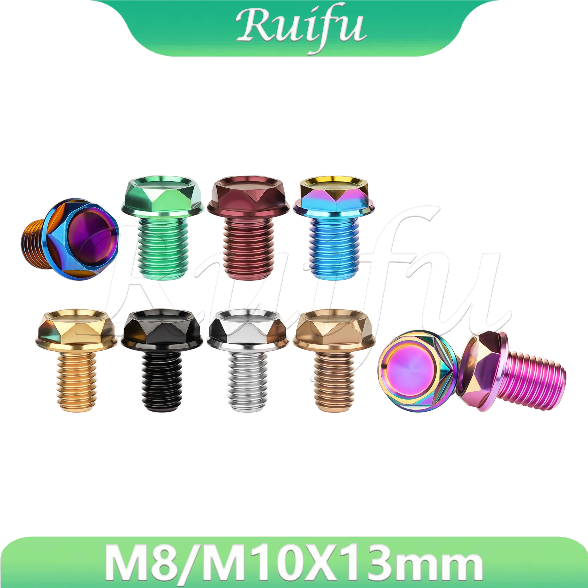 Ruifu Titanium Bolt M8 M10x13mm Motorcycle Accessories Rear View Mirror Hole Plugs Screws  Parts Modification