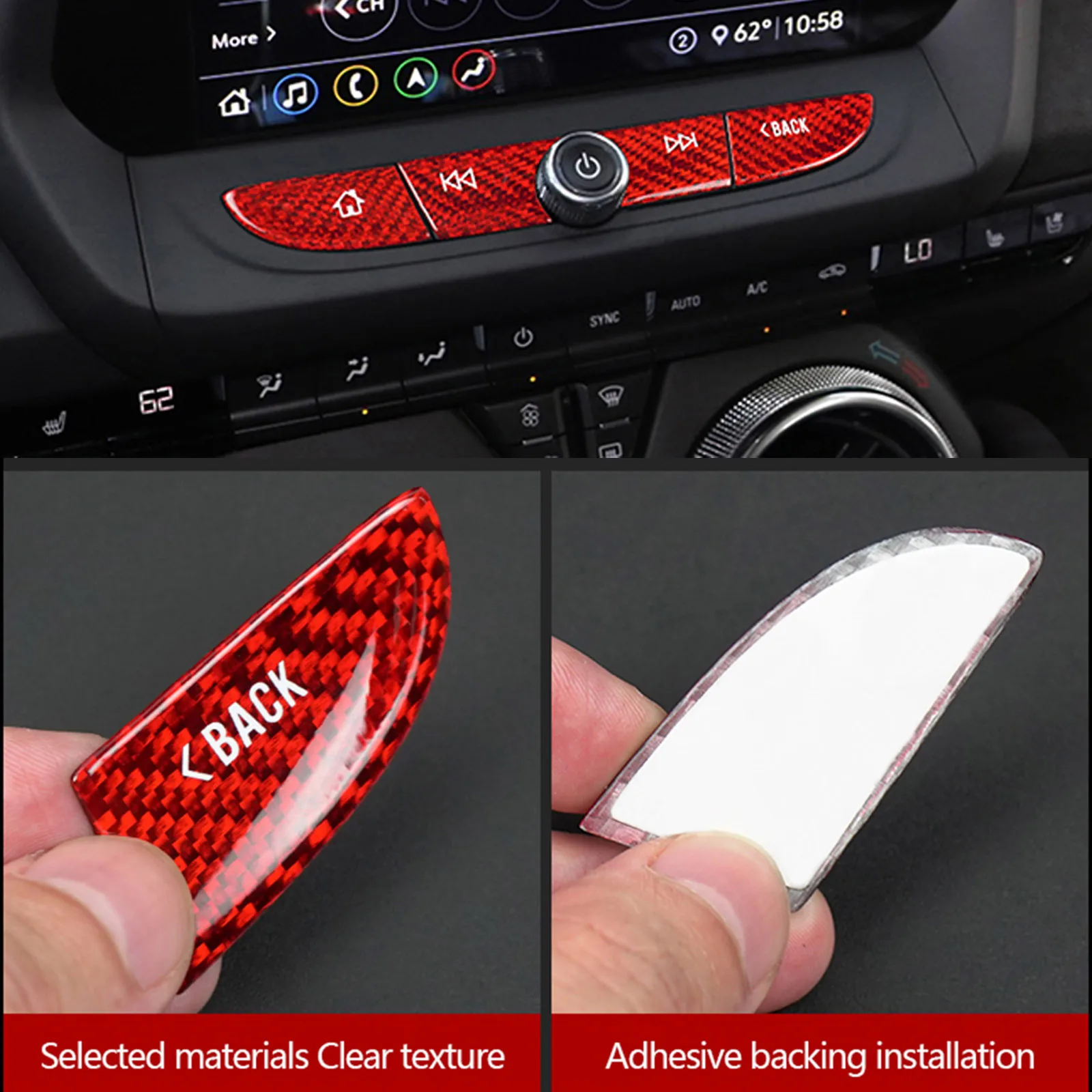 

4PCS Navigation Panel Button Trim Cover For Chevrolet Camaro 2016-2023