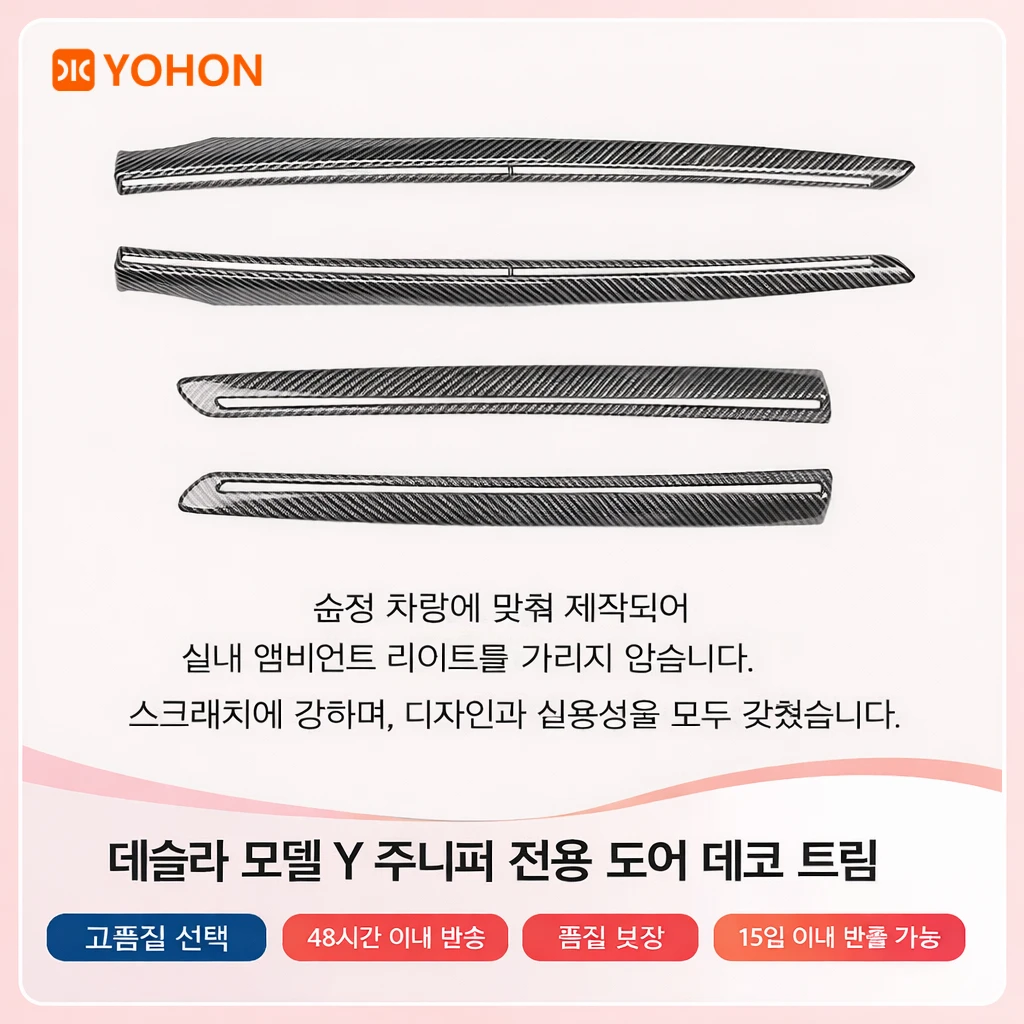 

Защитная накладка YOHON на двери автомобиля для Tesla Model Y Juniper 2025 2026: Декоративная полоса для интерьера, защита от царапин