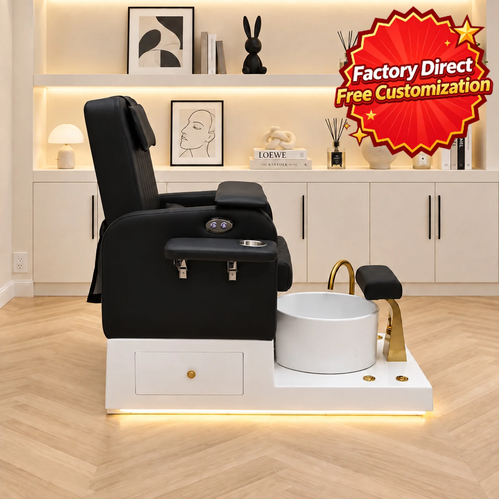 Beauty Salon Pedicure Chair Reclining Manicure Nail Chair Foot Spa Massage Sofa Salon Furniture For Nail Studio Use
