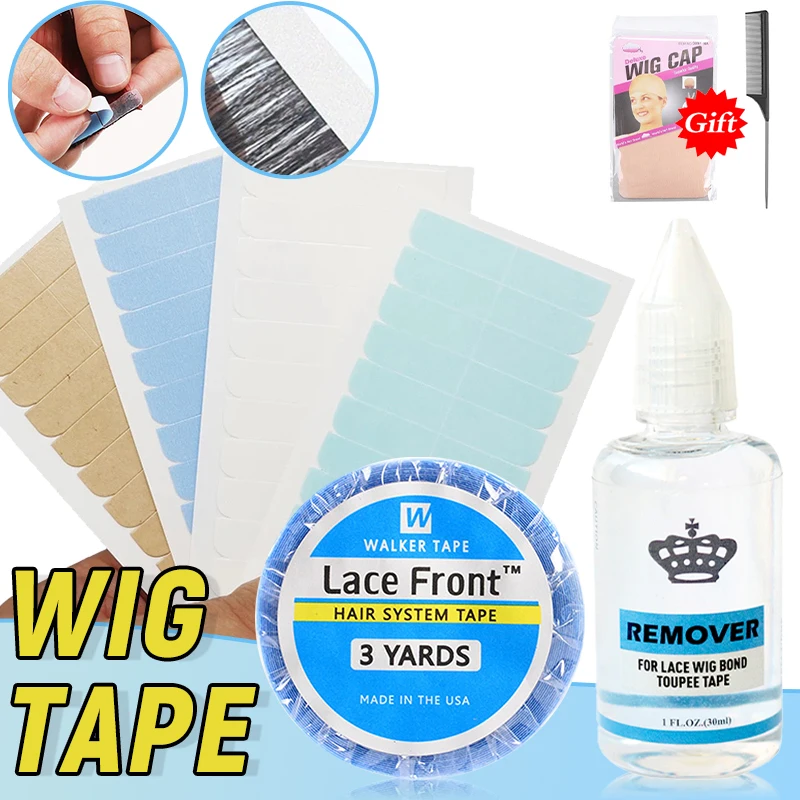 

Wig Tape Waterproof Tape In Extensions Strong Hold Wig Cap Stretchable Wig Accessories Glue Remover for Frontal Closure Toupee