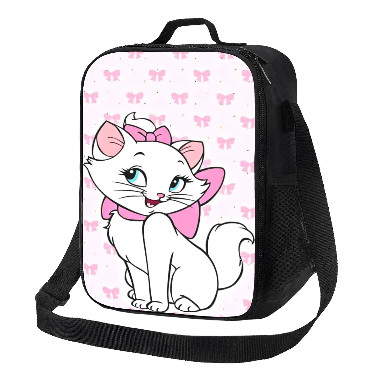 

Custom Marie Cat Cartoon Insulated Lunch Tote Bag for Women Resuable Thermal Cooler Food Bento Box Work School Travel
