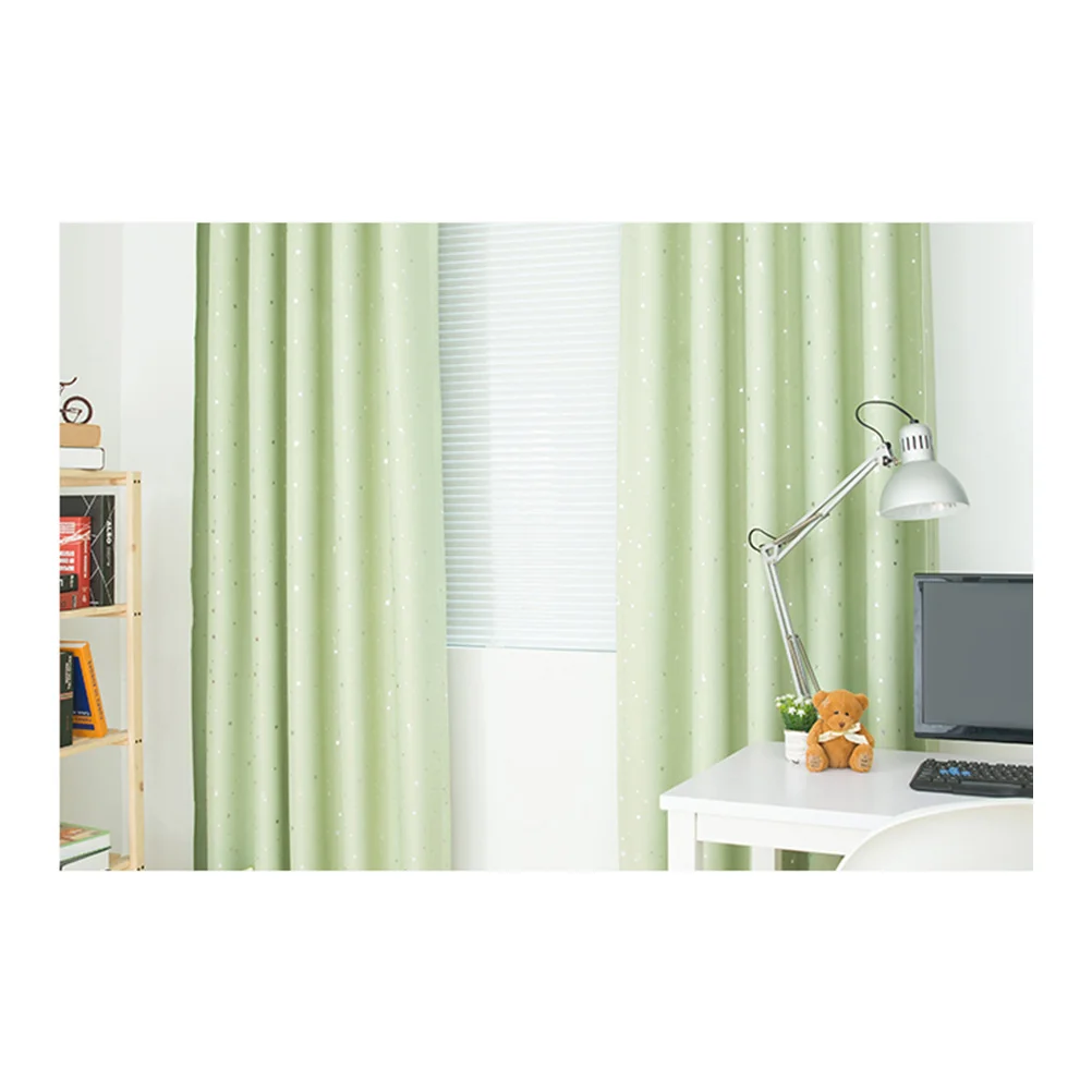 

Blackout Room Darkening Window Curtain Stars Printed 100x250cm Ideal for Living Bedroom Living Room Window Curtains