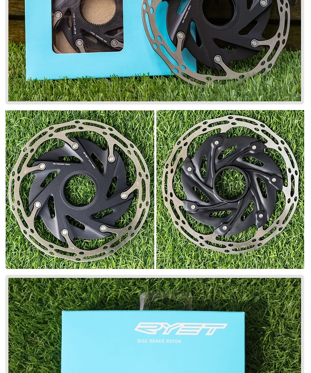2025 RYET Fahrrad-Bremsscheiben, 6 Bolzen und Mittelsperre, 140 mm/160 mm, MTB, Rennrad, Fahrradteile, Scheibenbremsscheiben, Fahrradzubehör – Detail 15