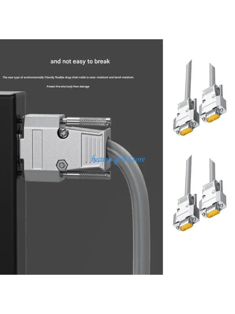 C7AB HDB15 Drag Chain Cable Flexible VGA Male/Female Cable for Automation Equipment