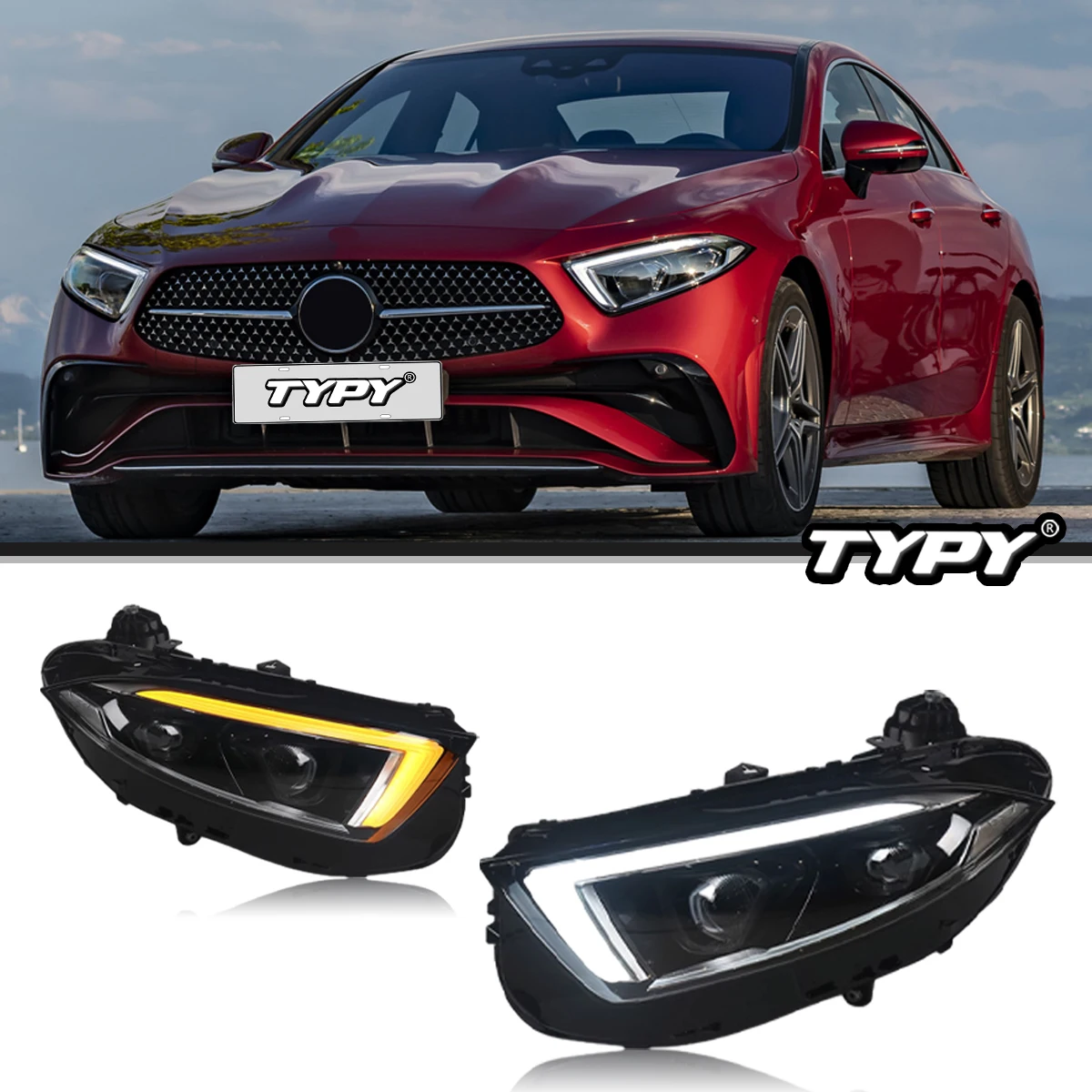 

TYPY Car Light For Mercedes Benz CLS Headlight C257 W257 2018-2023 Full LED Projector Front Lamps Auto Accessories DRL