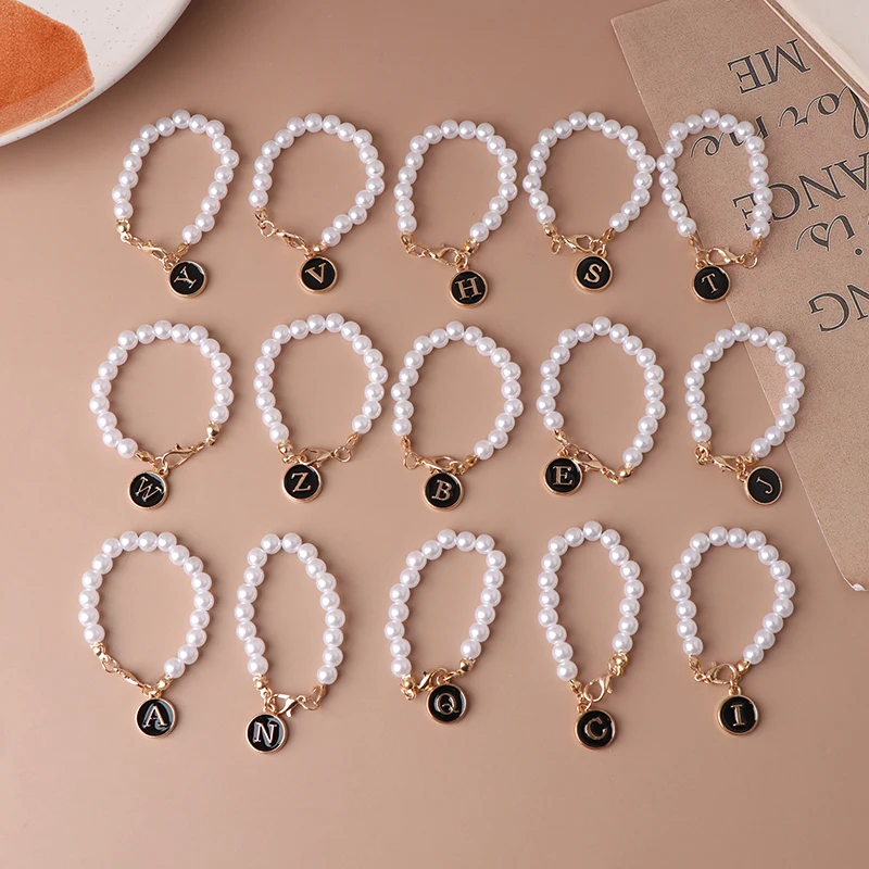 A-Z Letter Charm For Cup Pearl Chain Accessories For Handle Water Bottle Tumbler Personalized Initial Name ID Decorations