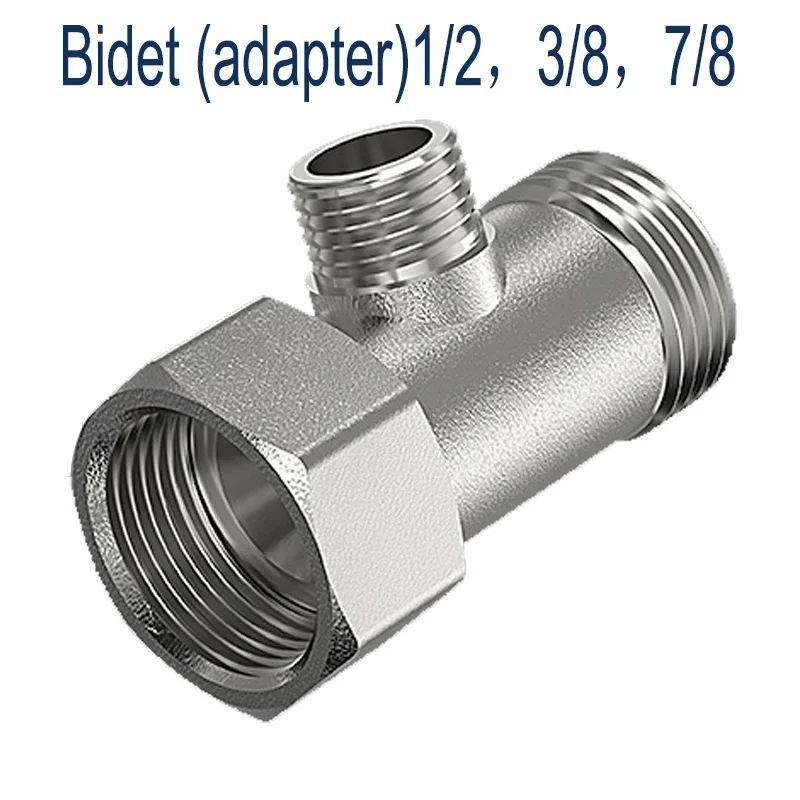 Bidet-T-Adapter, verstellbares Umschlagventil, T-Typ, G1/2" G3/8" G7/8" Messing, Wassereinlass, WC, Bidet, spezielles Umstellerzubehör