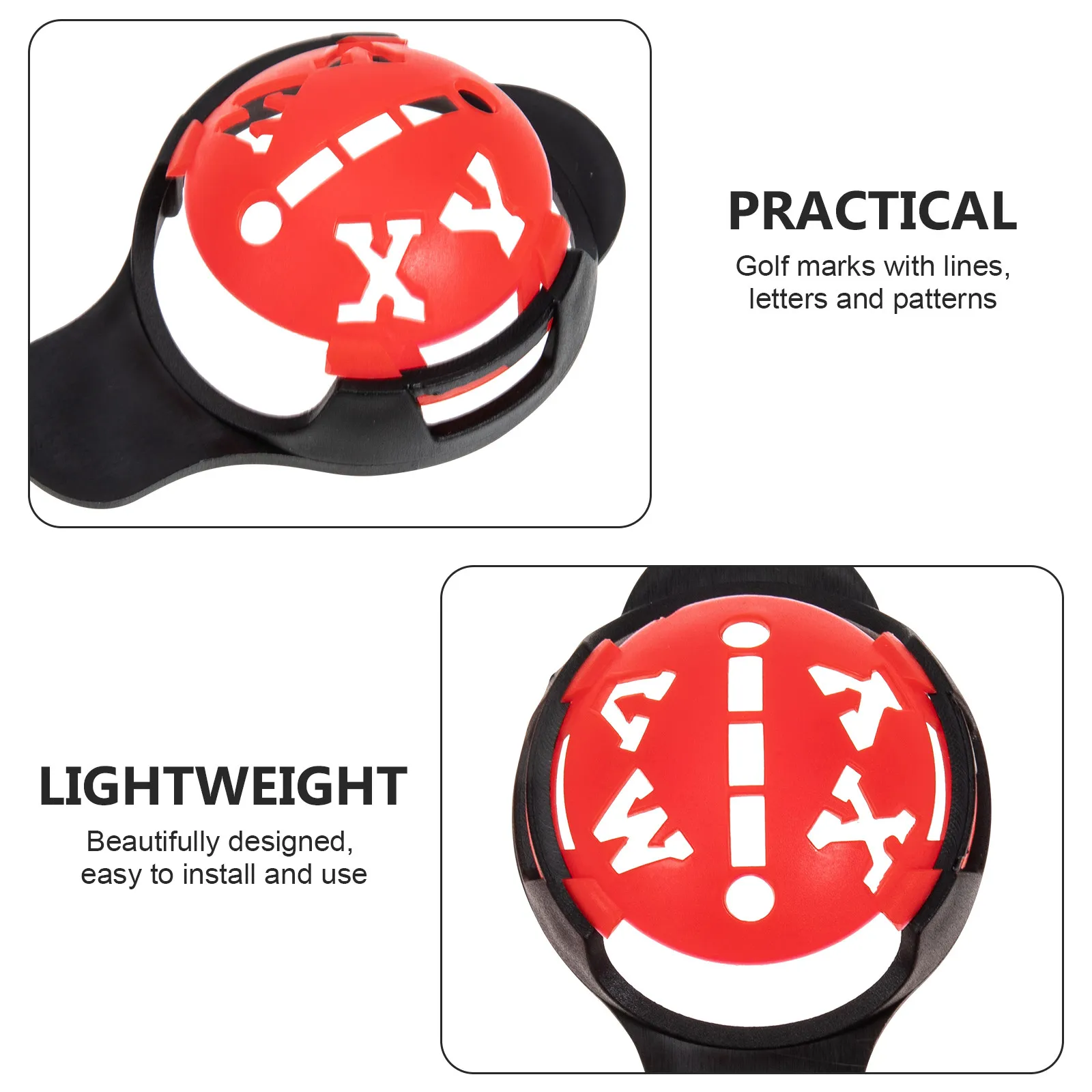 

Набор из 1 предмета: Премиальный маркер для гольф-мячей из АБС-пластика, легкий инструмент для разметки линий, букв и узоров на мячах для гольфа, простое использование.