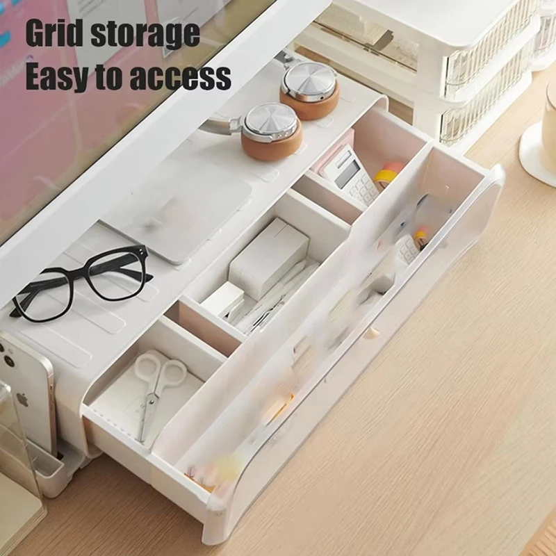 

Monitor Stand Riser Computer Monitor Stand with Drawer and Display Minifigures Computer Desktop Stand with Lights-SPMI