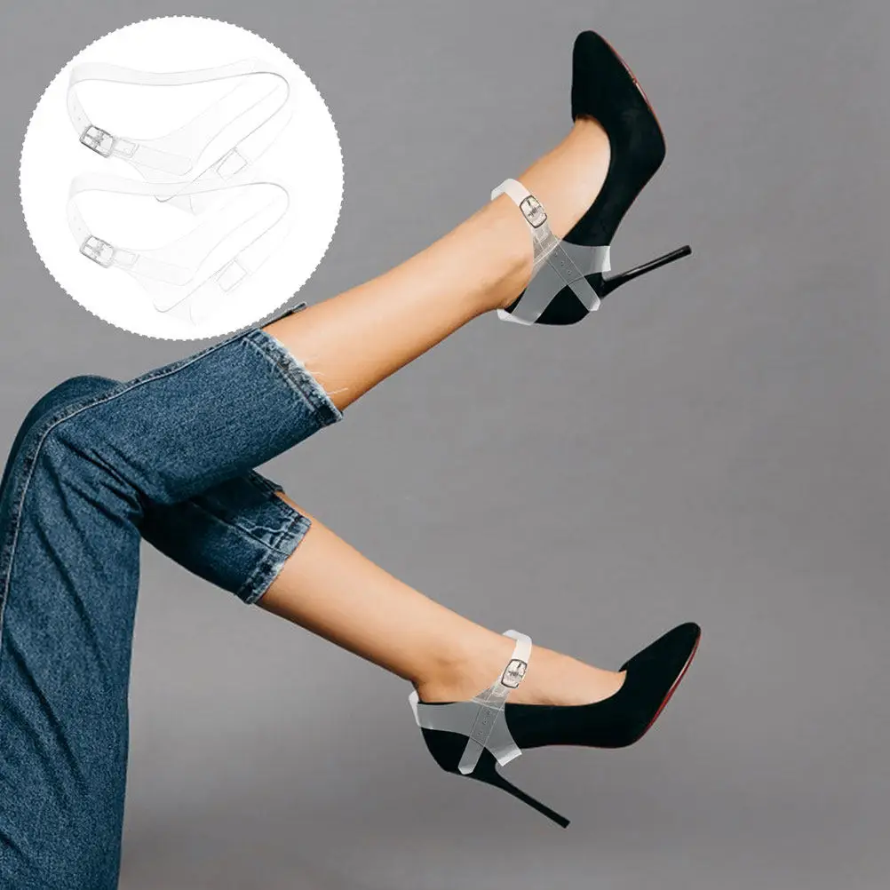 

Invisible High Heel Shoe Straps Transparent Tpu Anti-Slip Detachable Belts For Women Party Wedding Daily Wear Elastic Shoe