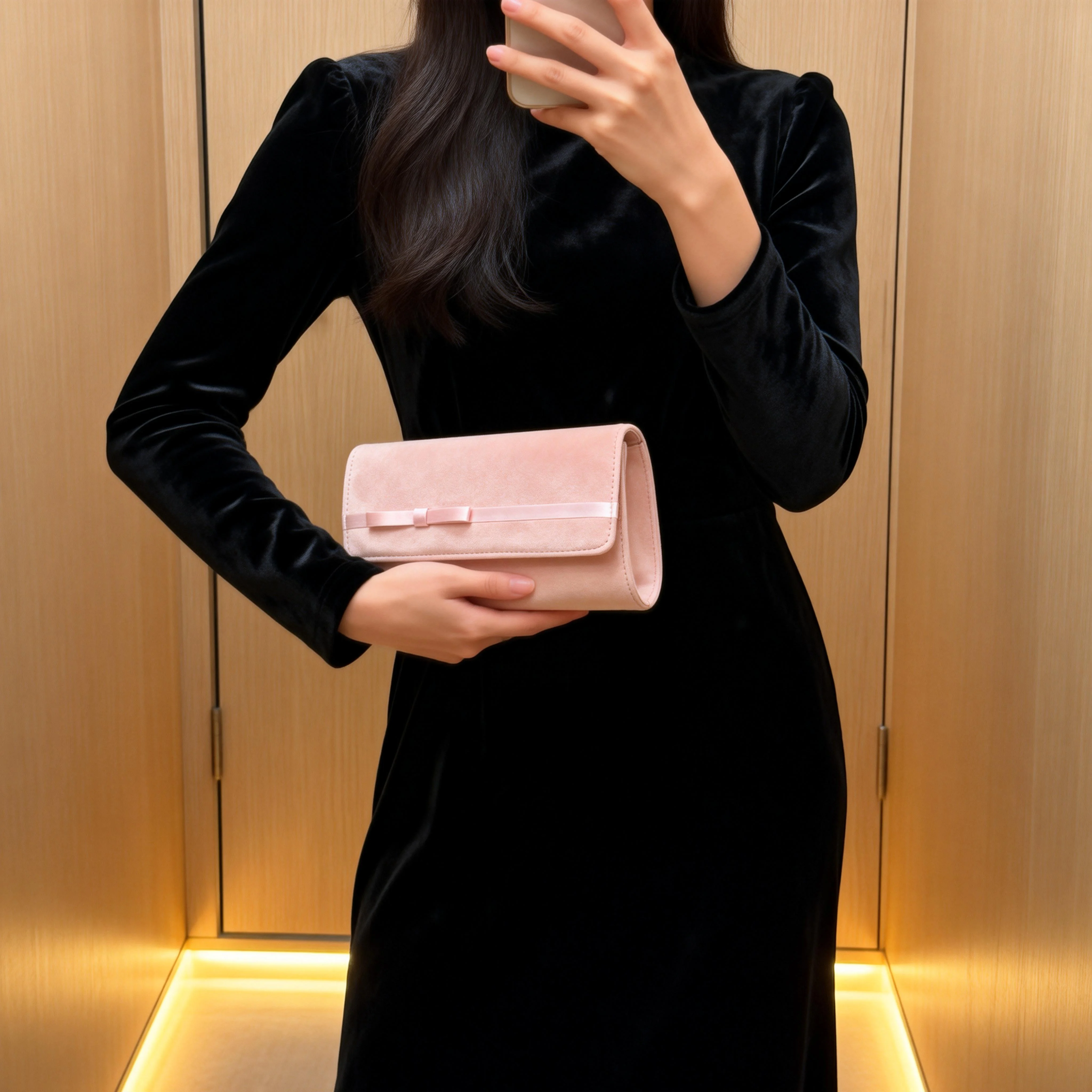 

Velvet Handbag with Metal Chain for Women Cross-Body Shoulder Bag for Wedding Party Evening Outfits Birthday Gift Picnic Trip